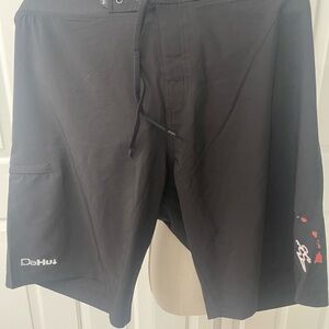 Da Hui Men’s Black Board Shorts with 4-way stretch - Size 38